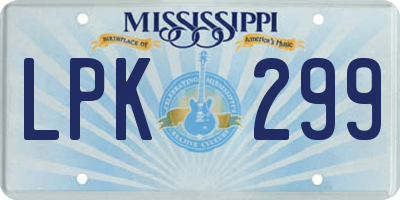 MS license plate LPK299