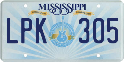 MS license plate LPK305