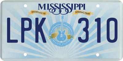 MS license plate LPK310