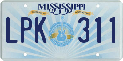 MS license plate LPK311