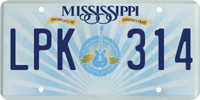 MS license plate LPK314
