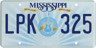 MS license plate LPK325