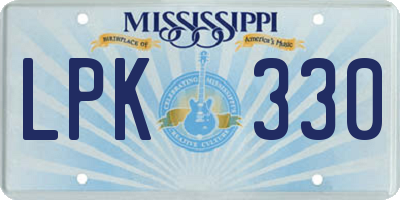 MS license plate LPK330