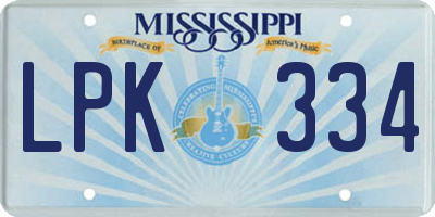 MS license plate LPK334