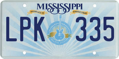 MS license plate LPK335