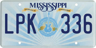 MS license plate LPK336