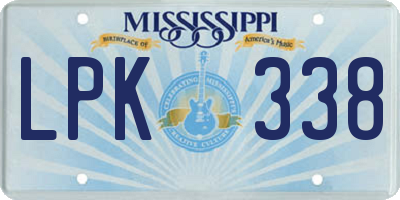 MS license plate LPK338