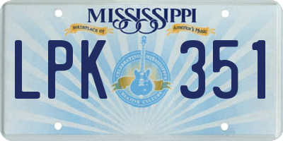 MS license plate LPK351