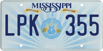 MS license plate LPK355