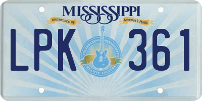 MS license plate LPK361