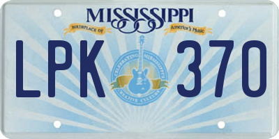 MS license plate LPK370