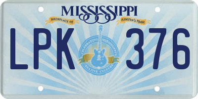 MS license plate LPK376