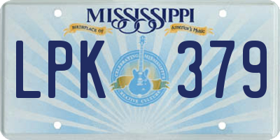 MS license plate LPK379