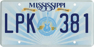 MS license plate LPK381