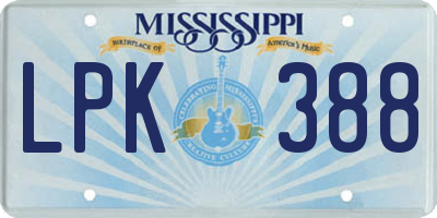 MS license plate LPK388