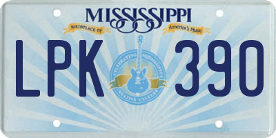 MS license plate LPK390