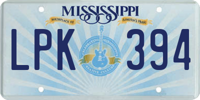 MS license plate LPK394