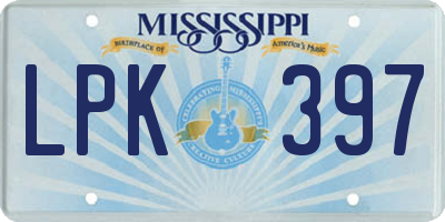 MS license plate LPK397