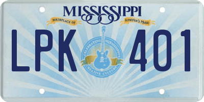 MS license plate LPK401