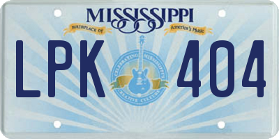 MS license plate LPK404