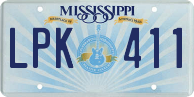MS license plate LPK411