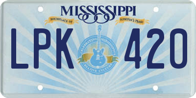 MS license plate LPK420