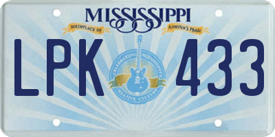 MS license plate LPK433