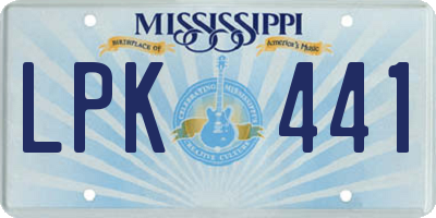 MS license plate LPK441