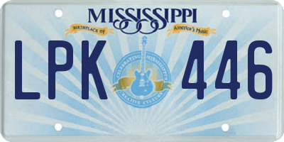 MS license plate LPK446