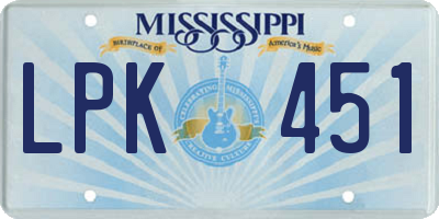 MS license plate LPK451