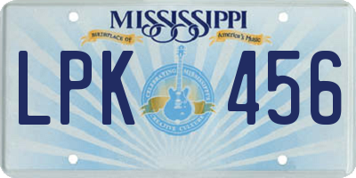 MS license plate LPK456