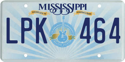 MS license plate LPK464