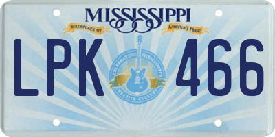 MS license plate LPK466