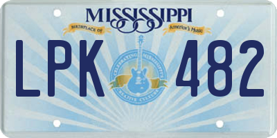 MS license plate LPK482