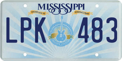 MS license plate LPK483