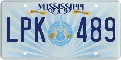 MS license plate LPK489