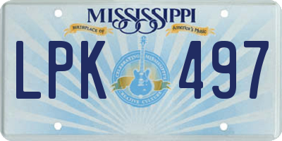 MS license plate LPK497