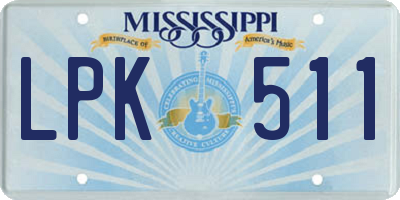 MS license plate LPK511