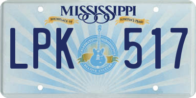 MS license plate LPK517