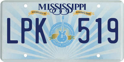 MS license plate LPK519