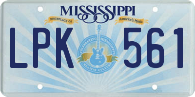 MS license plate LPK561