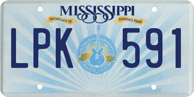 MS license plate LPK591