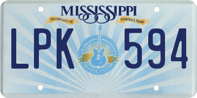 MS license plate LPK594