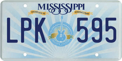 MS license plate LPK595
