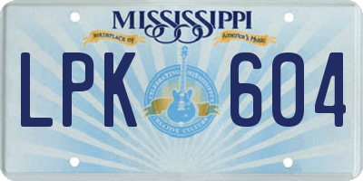 MS license plate LPK604