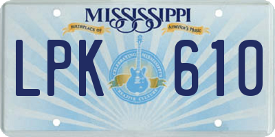 MS license plate LPK610
