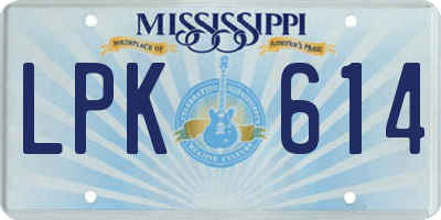 MS license plate LPK614