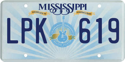 MS license plate LPK619