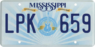 MS license plate LPK659