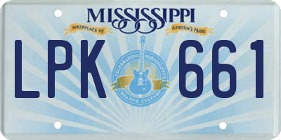 MS license plate LPK661